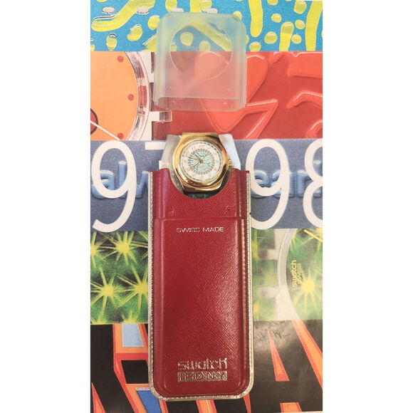 Swatch watch SLEEPING BEAUTY YLG101 1995 Irony Medium Gold plated new old stock - Picture 9 of 9